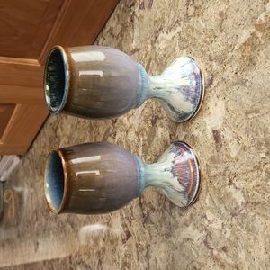 (2) Handmade ceramic goblets